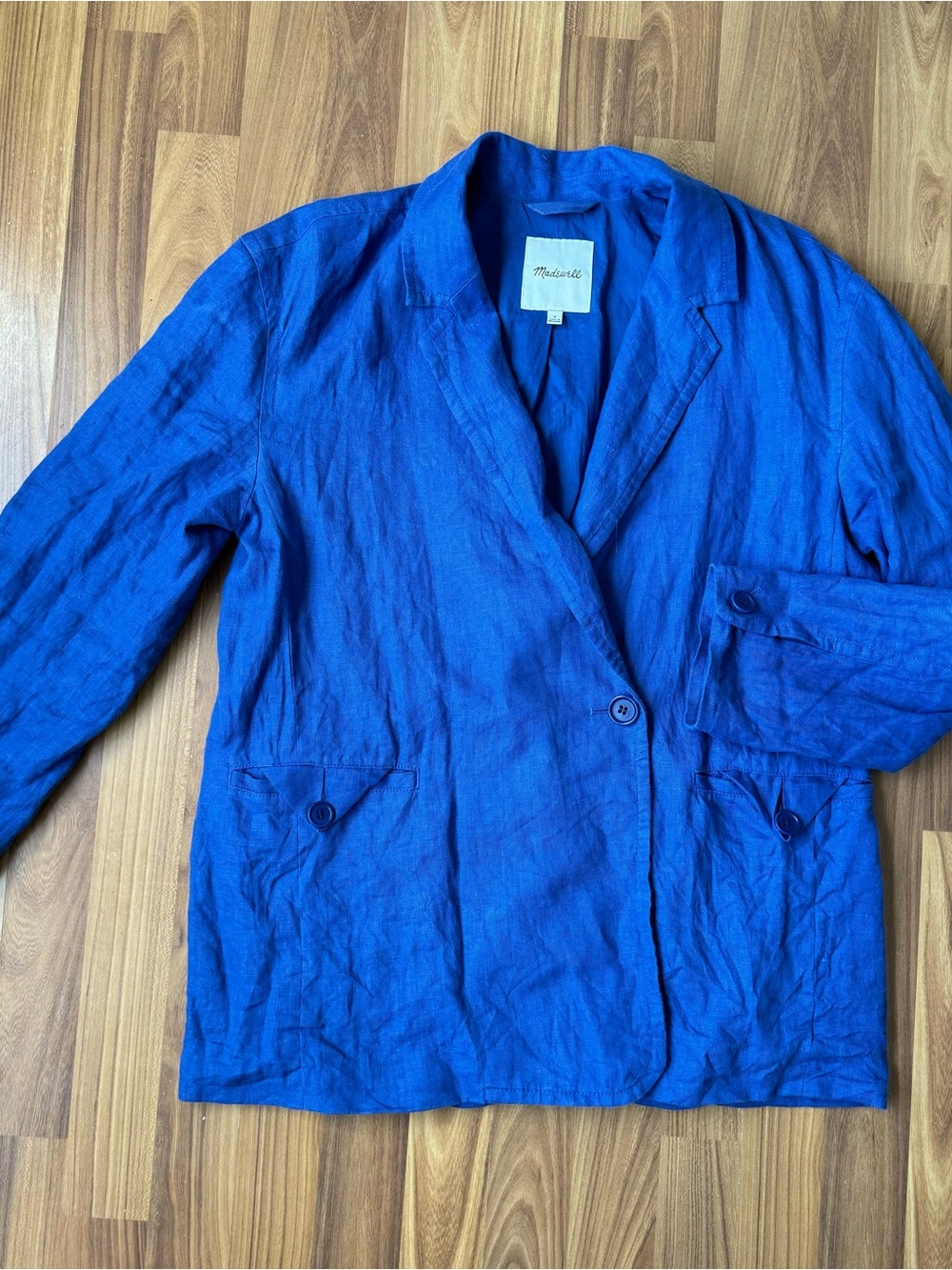 Madewell Cobalt Blue Linen Blazer